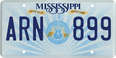 MS license plate ARN899