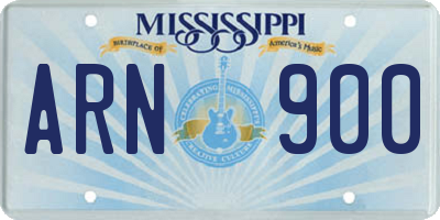 MS license plate ARN900