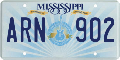 MS license plate ARN902