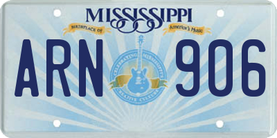 MS license plate ARN906
