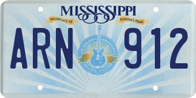 MS license plate ARN912