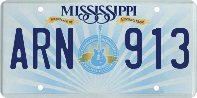 MS license plate ARN913