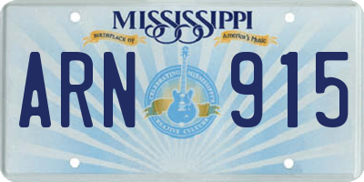MS license plate ARN915