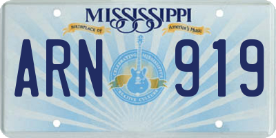 MS license plate ARN919