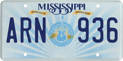 MS license plate ARN936