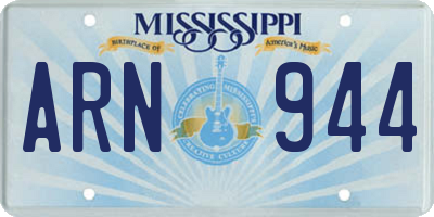 MS license plate ARN944