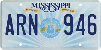 MS license plate ARN946