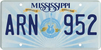 MS license plate ARN952