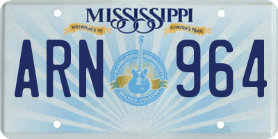 MS license plate ARN964