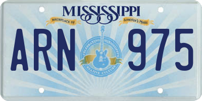 MS license plate ARN975