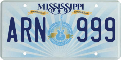 MS license plate ARN999