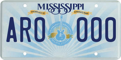 MS license plate ARO000