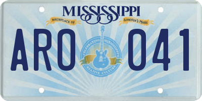 MS license plate ARO041