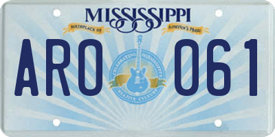 MS license plate ARO061
