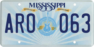 MS license plate ARO063