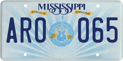 MS license plate ARO065