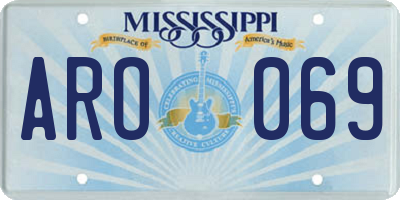 MS license plate ARO069