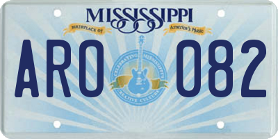 MS license plate ARO082