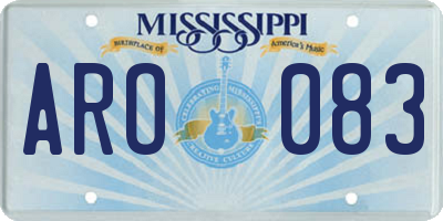MS license plate ARO083