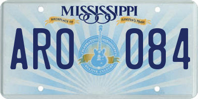 MS license plate ARO084