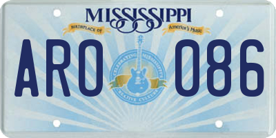 MS license plate ARO086