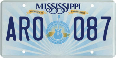 MS license plate ARO087