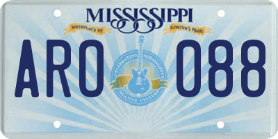 MS license plate ARO088