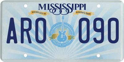 MS license plate ARO090