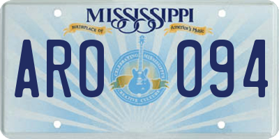 MS license plate ARO094