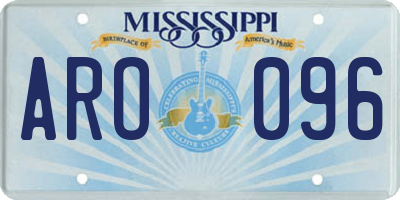 MS license plate ARO096