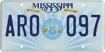 MS license plate ARO097