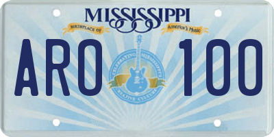 MS license plate ARO100
