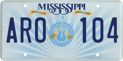 MS license plate ARO104