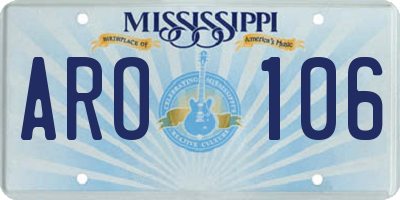 MS license plate ARO106
