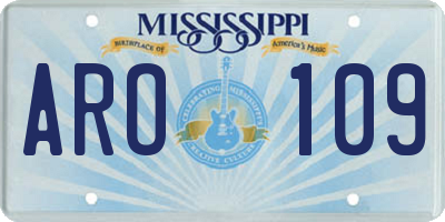 MS license plate ARO109
