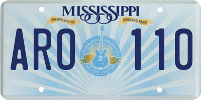 MS license plate ARO110
