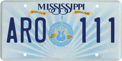 MS license plate ARO111