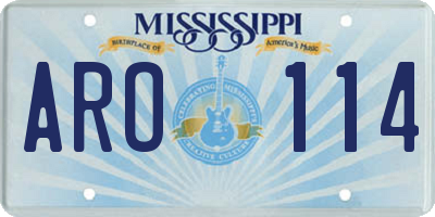 MS license plate ARO114