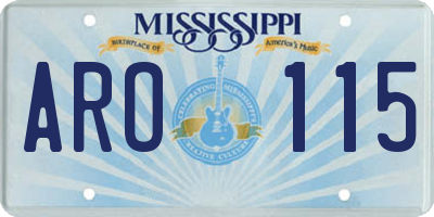 MS license plate ARO115