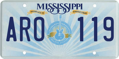 MS license plate ARO119