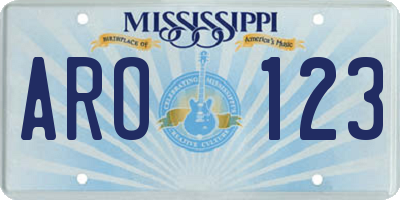 MS license plate ARO123