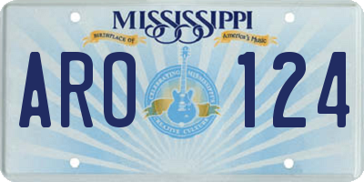 MS license plate ARO124
