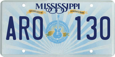 MS license plate ARO130