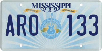 MS license plate ARO133