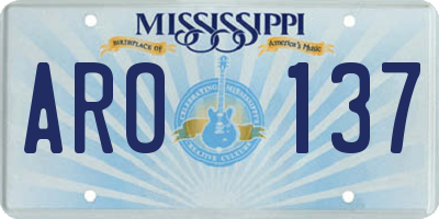 MS license plate ARO137