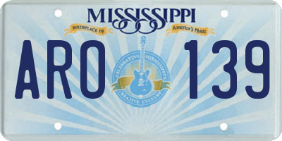 MS license plate ARO139