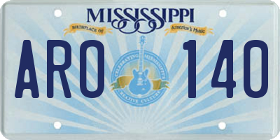 MS license plate ARO140