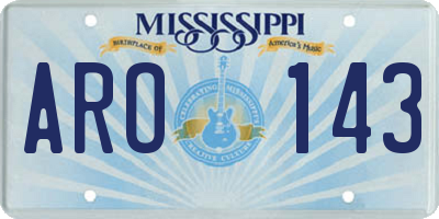 MS license plate ARO143