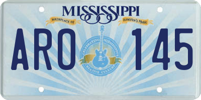 MS license plate ARO145