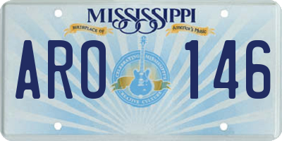 MS license plate ARO146
